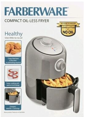 Farberware Silver Gray Compact Oil-Less Air Fryer
